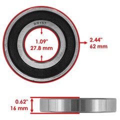 Caltric 6206-28-2RS 6206-28 2RS 6206/28-2RS Rubber Sealed Ball Bearing 28x62x16