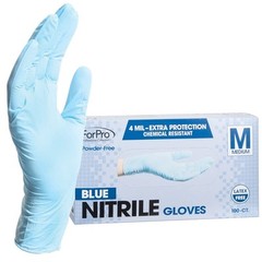X Large Pack of 100 Blue Nitrile Gloves Food Safe Disposable Puncture Resistant