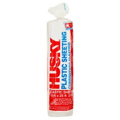 Husky 3.5 Mil Clear Plastic Sheeting, 10 ft. x 25 ft.