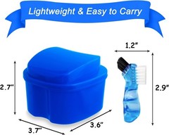 Elegant Dark Blue Travel Mouthguard Cleaning Case with Detachable Drain Basket