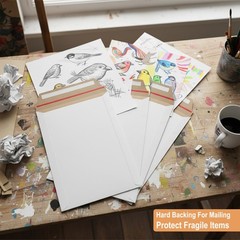 Rigid Mailers 9×12 Inch 100 PCS White Lightweight TearResistant Photo