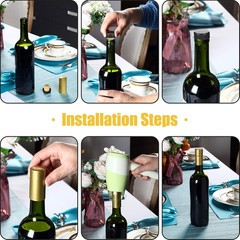 Blulu 200 Pcs Wine Sealer for Bottles PVC Heat Shrink Capsules Bottle Caps for W