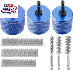 Copper Pipe Cleaner Set with Stainless Steel Brushes for Drill
