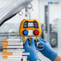 Elitech DMG-2SE 2-Way HVAC Manifold Gauge Set 88 Refrigerants Automotive AC Tool