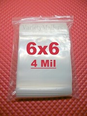 100 Resealable Storage Bags 6”x 6” Clear 4 Mil Thick Food Grade Zip-Top Bags