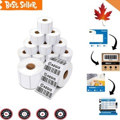 Direct Thermal Labels for Barcodes – 2.25″ x 1.25″ – 12 Rolls, 1000 Labels/Roll