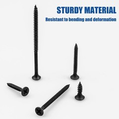 Wood Screws Assortment Kit, 168 PCS, High #6 x 1/2″, Black 168 pcs