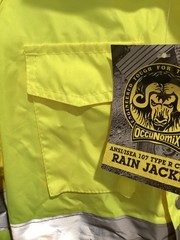 278-OccuNomix LUX-TJR Class 3 High-Visibility Breathable Rain Jacket Size Small