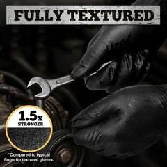 Heavy Duty Nitrile Gloves 6mil, 100 Count, Black, Latex-Free, Powder-Free