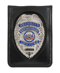 Leather Shield Style Bi-Fold Badge & ID Holder with Neck Chain Rothco 1139