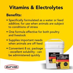 DURVET 136028 Vitamins & Electrolytes, 8 oz One Size, No Color