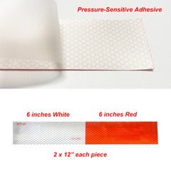 10 pcs DOT-C2 Conspicuity Reflective Tape 2×12” Red White Strip Trailer RV Truck