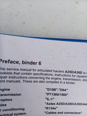 VOLVO A25D A30D Sec.6-9 DUMP TRUCK HYDRAULICS STEERING CAB SERVICE REPAIR MANUAL
