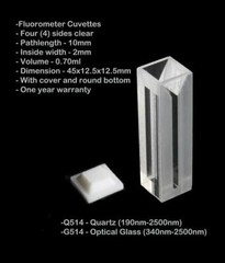 Azzota® 10MM PATHLENGTH FLUOROMETER CUVETTE, 0.70ML, GLASS