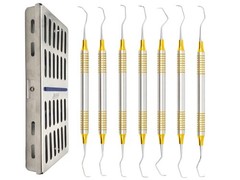 Gracey Curettes (7 PCS) Stainless Steel Cassette Gold Plasma Coated ARTMAN