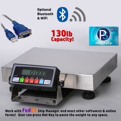 New 130LBS×0.005lb Bench Scale/Postal-Shipping Scale with 16″ x 12″ SS