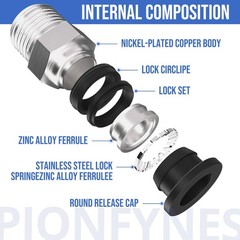 10 PCS Male Straight 1/2 Inch Tube OD 1/2 Inch NPT Push To Connect Fitting