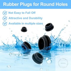 125Pcs Rubber Plugs for Round Holes, Durable and Long Service Life, 8 Sizes Hole