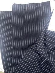 Chef Works Men’s Designer Baggy Chef Pants, Black W/ Wht Pinstripe, XL
