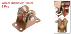 8pcs 1.2″ V Groove Wheel Sliding Gate Caster, Rigid Caster Wheels with Bracket