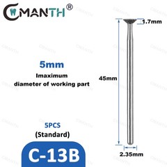 Dental Low Diamond Bur Teeth Polishing For Low Speed Handpiece HP Dia.2.35mm 5Pc