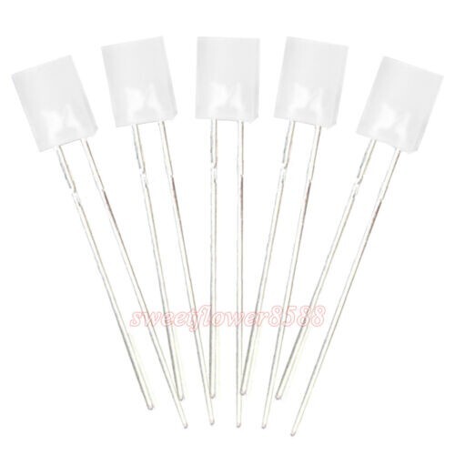 100pcs 2x5x7mm White Diffused Led Rectangle Rectangular Light LED Lamp Bulb New