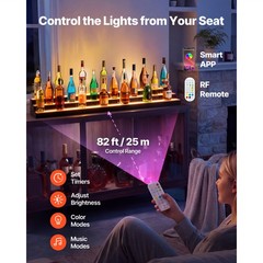 Uimoso LED Illuminated Liquor Bottle Display Shelf, 3-Tier, 60-inch Acrylic