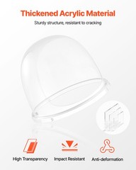 VEVOR Cotton Candy Machine Cover Transparent Acrylic Dome Bubble Shield