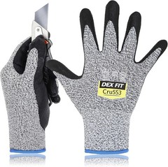 Level 5 Cut Resistant Gloves Cru553, 3D-Comfort Fit, Firm Grip, Thin & Lightw…
