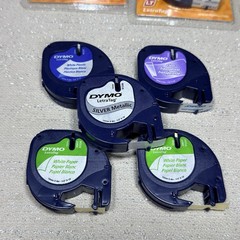 NIB Dymo LetraTag Label Maker LT-100T Printer 9 NIB Cartridges 5 Partial Bundle