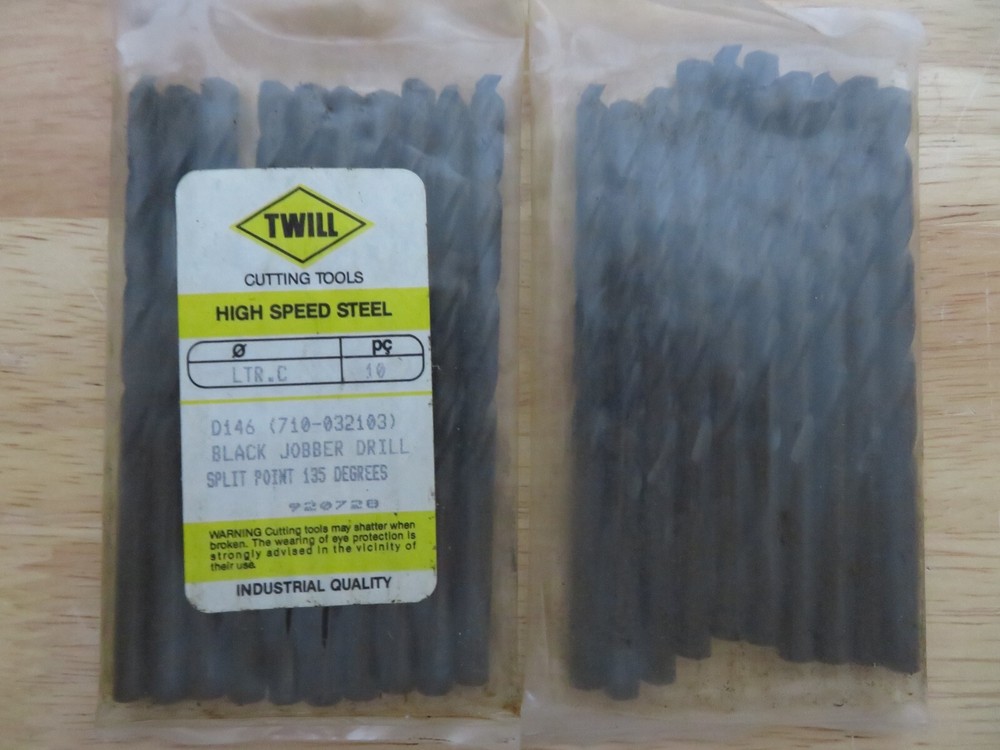 10 pcs TWILL Jobber Length Twist Drills Letter C Split Point 135 Degrees Brazil