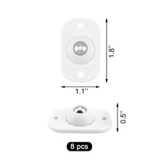 Quacc 8 PCS Self Adhesive Caster Wheels Appliance 360° Swivel Glide white