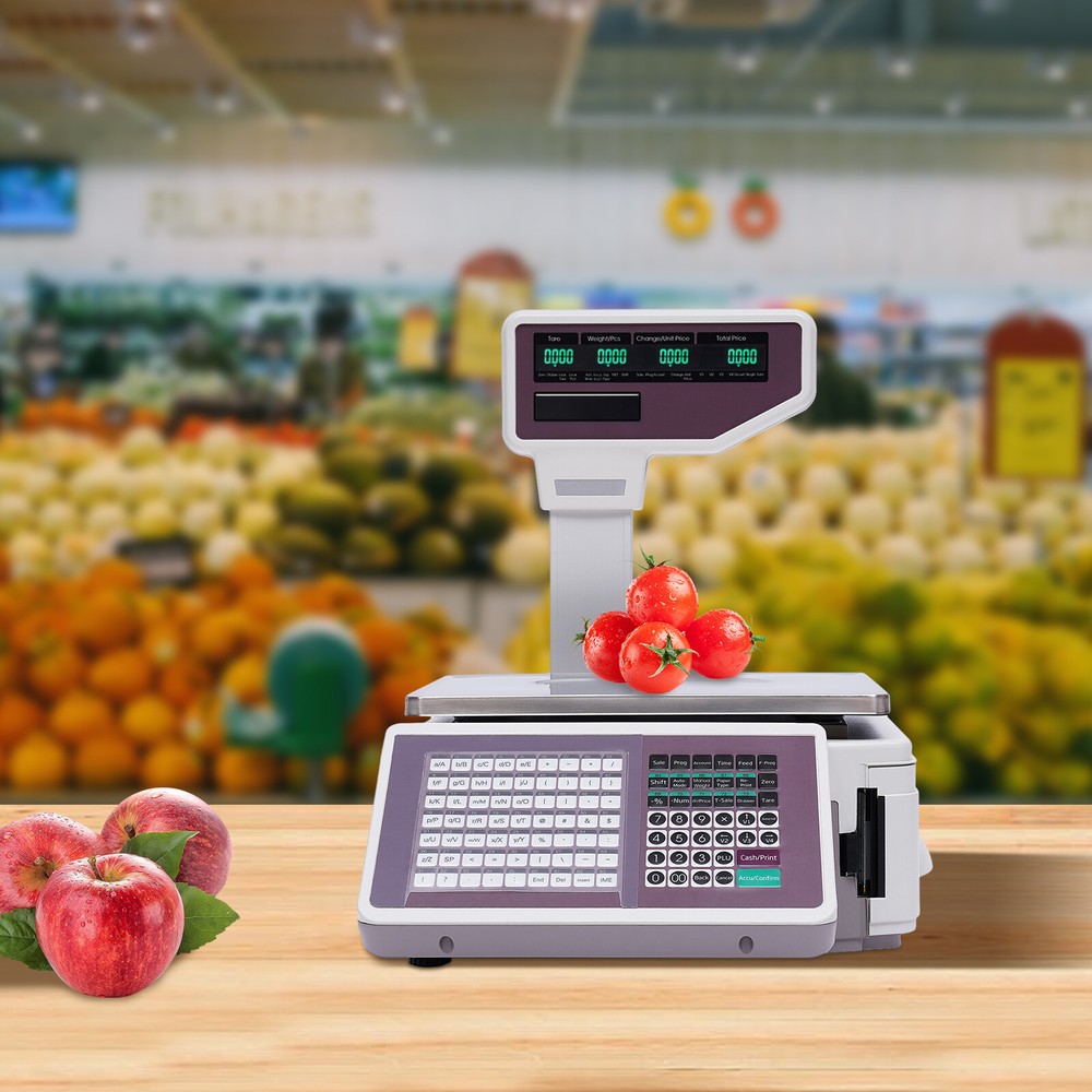 LCD Display Electronic Price Computing Scale w/ Thermal Label Printer 0.44-66lbs