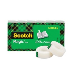 Scotch 8106PK Magic 0.75″ x 36 yds 1″ Core Tape Refill – Clear (6/PK) New