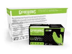 GLOVEWORKS HD Green Nitrile Gloves 8 Mil Raised Diamond Textured – Case Of 1000
