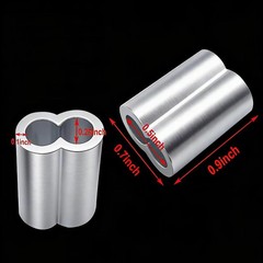 30 Pack Aluminum Crimping Loop Sleeve Cable Crimp for 1/4 inch Diameter Doubl…