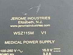 Shelf1: Lot of 2 Jerome Industries WSZ115M Medical Power Supply – Cables Cut Off
