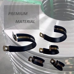10pcs 2 Inch Stainless Steel Cable Clamps, Rubber Coated Cushioned Insulated