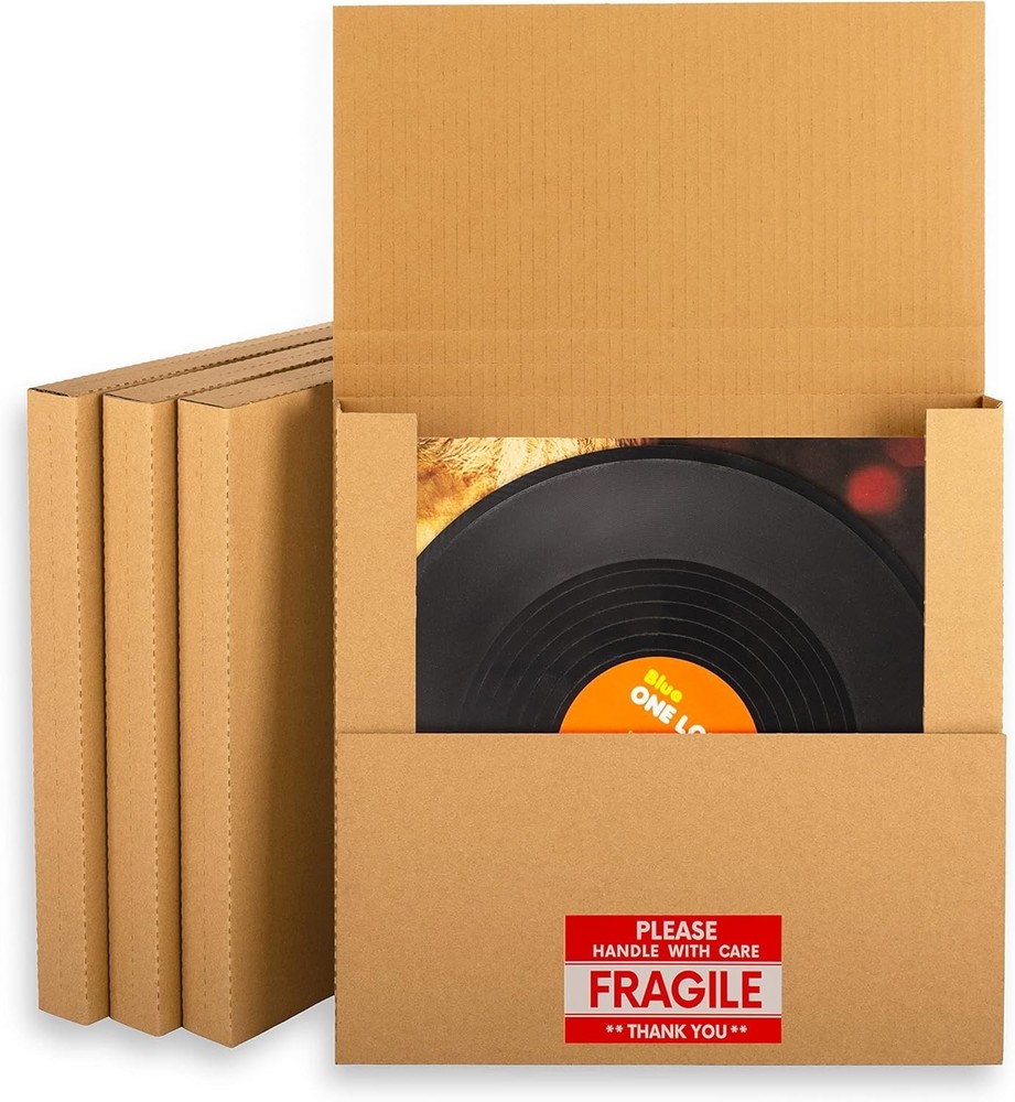 50 Pack LP Mailers, 12.8×12.8×1 inch Vinyl Record Shipping Boxes