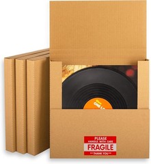 50 Pack LP Mailers, 12.8×12.8×1 inch Vinyl Record Shipping Boxes
