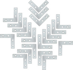 Pack of 40 Silver L Shape Bracket Joint Support Flat Plate Bracket Right Angle C