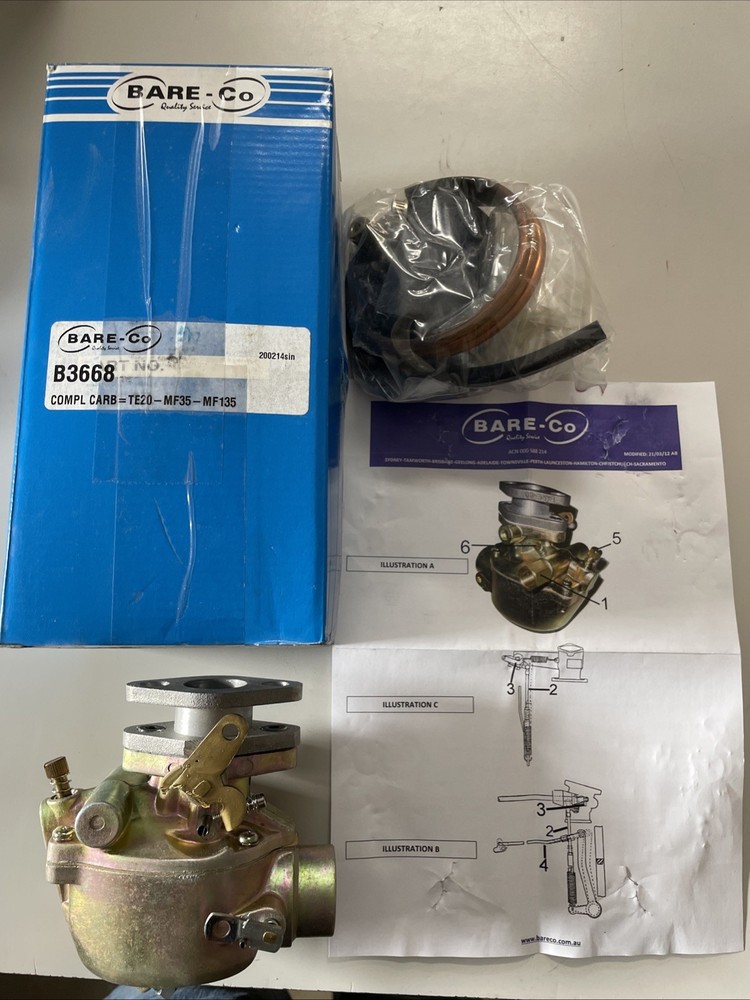 Bareco B3668 Replacement Carburetor For Massey Ferguson Equipped With 24T2 Zen