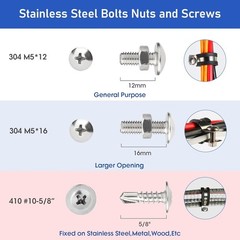 Stainless Steel Cable Clamps Kit 3/4 Inch 50 Pcs with Screws for Wires Pipes