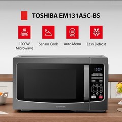 EM131A5C-BS Countertop Microwave Ovens 1.2 Cu Ft 12.4″ Removable Turntable Smart