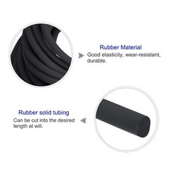Rubber Cord Tube 16ft 2mm Dia 1mm Hole Black Hollow Tubing for DIY Craft