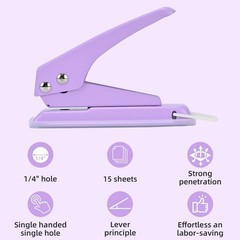 Single Hole Puncher, 1/4″ Hole, 50% Labor Savings, Heavy Duty Metal Punch, 15…