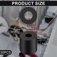 Rubber Spacer 1 Inch OD X 3/8 Inch ID X 1 Inch Thickness Rubber Bushing round Th