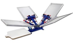 4 Color 1Station Screen Printing Kit Press Printer ink Squeegee Screens DIY Tool