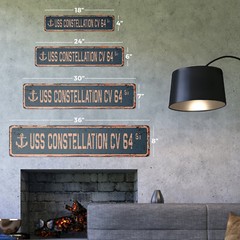 USS CONSTELLATION CV 64 Vintage Street Sign us navy ship veteran sailor rustic