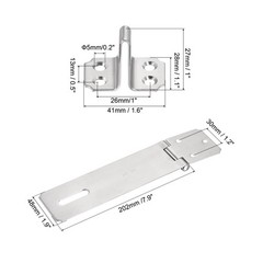 2pcs 6″ Stainless Steel Thick Door Latch Hasp Lock Clasp with Screws Silver